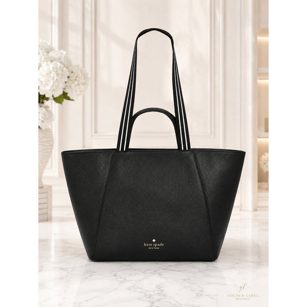 Kate Spade New York Rosie Leather Tote Bag Black Pebbled Leather KA802 - Picture 1 of 7